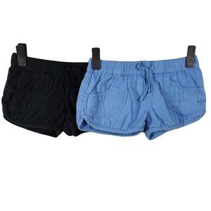 ROXY Set of 2 Short Shorts Light Blue & Black M